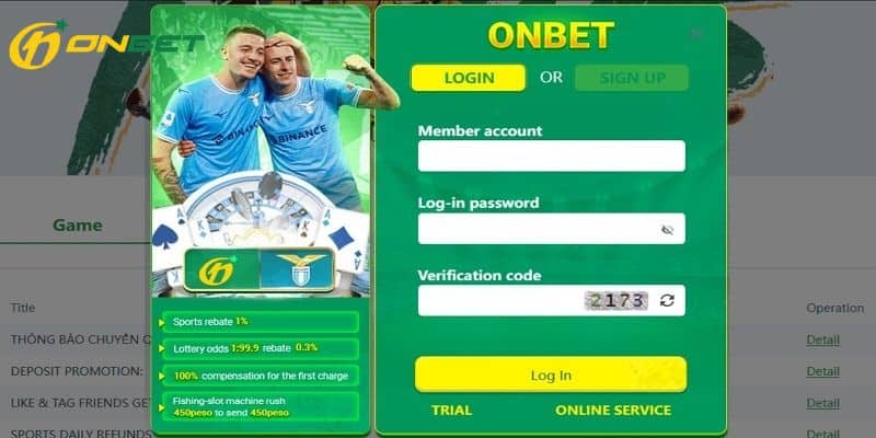 Cách đăng nhập đơn giản dễ dàng trên nền tảng Onbet